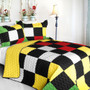 [Forever] 3PC Vermicelli - Quilted Patchwork Quilt Set (Full/Queen Size)