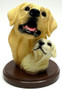 Living Stone Yellow Lab with Pup Bust on Base