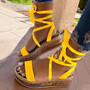 Snake Sandals Platform Heels Cross Strap Ankle Lace Peep Toe