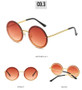 Brand Round Sunglasses Luxury Rimless Shades