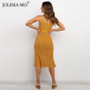 Knitted Sexy V Neck Sleeveless Backless Dress