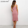 Knitted Sexy V Neck Sleeveless Backless Dress