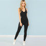 Solid Skinny Shell O-Neck Sleeveless Jumpsuit