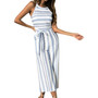 Sleeveless Long Multicolor Striped Jumpsuit