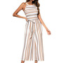 Sleeveless Long Multicolor Striped Jumpsuit