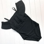Sexy Off The Shoulder Solid One Piece Swimsuit Ruffle Monokini