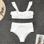 Sexy Ruffle High Waist Bikini Swimsuit Push Up Bikini Set