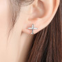 ELESHE New Fashion 925 Silver Airplane Stud Earring with AAA Zircon Crystals