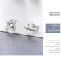 VOROCO 100% 925 Sterling Silver Small Airplane Stud Earrings With Zircon Stone