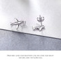 VOROCO 100% 925 Sterling Silver Small Airplane Stud Earrings With Zircon Stone