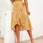 Boho High Waist Floral Print Summer Long Skirt Ruffle Vintage Skirts