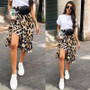 Fashion Leopard Print High Waist Skirt  Mini Ruffles Pencil Skirts