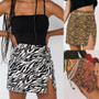 Mini Skirt High Waist Leopard Zebra Print
