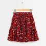 Red leopard print cotton mini skirts  vintage ruffles