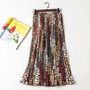 Chiffon Floral Print High Waist Pleated Maxi Sun Skirt