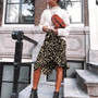 Vintage Leopard Print Asymmetrical Ruffle Skirt
