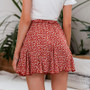 A-line skirts boho high waist ruffles floral print skirt