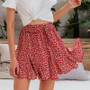 A-line skirts boho high waist ruffles floral print skirt