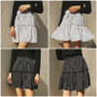 Casual polka dot mini High waist A line ruffle skirts
