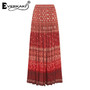 Boho Floral Print Long Skirts Elastic Waist Vintage Skirt