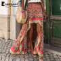 Boho Print Elastic Waist Gypsy Ethnic Skirt