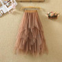 irregular Tulle Skirts Fashion Elastic High Waist Mesh Tutu Skirt