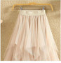 irregular Tulle Skirts Fashion Elastic High Waist Mesh Tutu Skirt