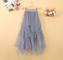 irregular Tulle Skirts Fashion Elastic High Waist Mesh Tutu Skirt