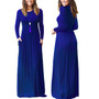 Casual Elegant Solid O-neck Long Sleeve Long Maxi Dress