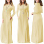 Casual Elegant Solid O-neck Long Sleeve Long Maxi Dress