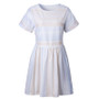 Casual Short Sleeve O-Neck Draped Striped A Line Mini Dress