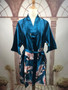 Silk Satin short Wedding Bride Bridesmaid Robe Kimono Sleepwear