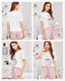 Cups Print Top With Drawstring Waist Shorts Pajama Set