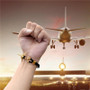 Stainless Steel and Leather Airplane Bracelet for Men and Women