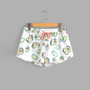 Cartoon Print Top & Drawstring Shorts Pajama Set