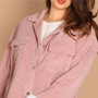 Casual Pink Pocket Front Faux Fur Women's Coat