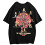 Japanese Samurai Printed Short Sleeve T-Shirt