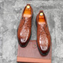 Luxury Crocodile Pattern Leather Men's Shoes