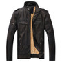 Businessmen Casual Fleece Thick Men's Leather Jacket