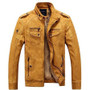 Businessmen Casual Fleece Thick Men's Leather Jacket