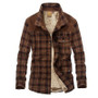 Fleece Plaid Casual Men's Jacket