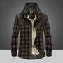 Fleece Plaid Casual Men's Jacket