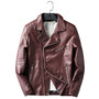 Winter Casual Mens Leather Jacket Motorcycle Style