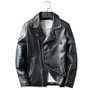 Winter Casual Mens Leather Jacket Motorcycle Style