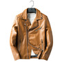 Winter Casual Mens Leather Jacket Motorcycle Style