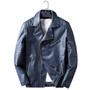 Winter Casual Mens Leather Jacket Motorcycle Style