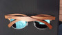 Real Sandalwood Sunglasses, Ice Blue Polarized Lenses, Handcrafted