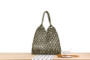 Solid Woven Straw Handbag