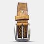 Finelaer Mens Genuine Leather Western Embossed Belt With Buckle