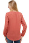 Solid Surplice Long Sleeve Blouse